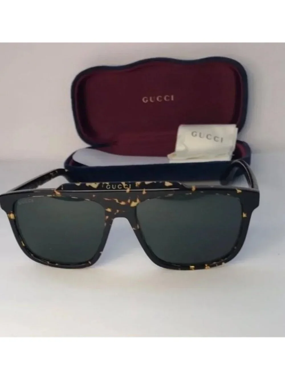 New Original Gucci GG1039S Havana tortoise square-frame sunglasses